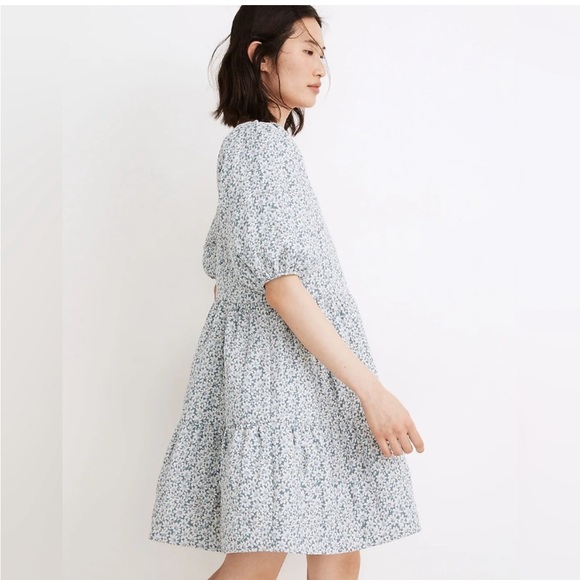 ❗️Moving❗️Madewell puff-sleeved quilted mini dress in sunflower field - Picture 10 of 10